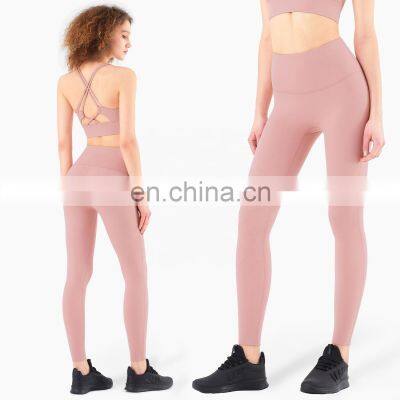 Hot Sale Women Fitness Sexy Backless Yoga Set Custom Workout Breathable Gym Activewear