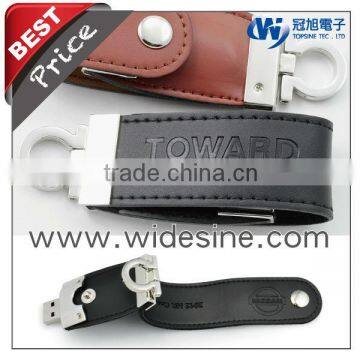 Leather USB flash memory 1GB to 16GB leather keychain new quality gadget product