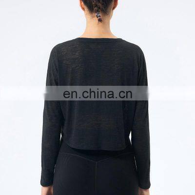 Ready to Ship Women Long Sleeve Tees Sportswear Workout Gym Clothing Fitness Yoga Shirts & Tops for Adults photo-4