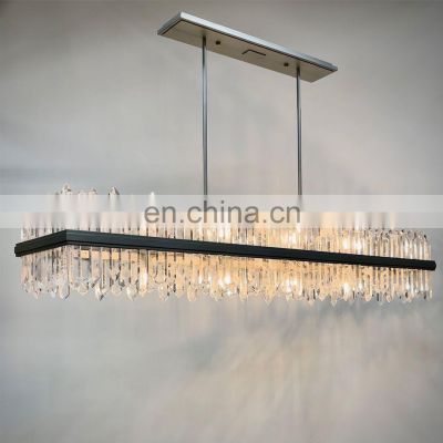 American Rectangle Modern Glass Chandeliers Lighting Pendant Ceiling Lights Fixture Lamp For Dining Living Room