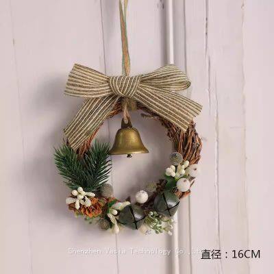 Hot Sale Xmas Hanging Ornaments: Metal Bells, Pinecones & Velvet Bows for Home & Tree