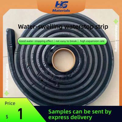 Water-swelling rubber waterstop strip for subway tunnel waterproofing and leak prevention, slow-expanding type, wear-resistant waterstop strip