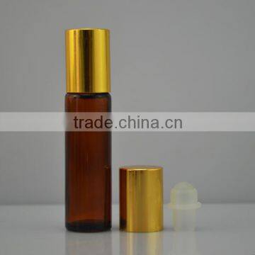 Wholesale empty 10ml essential oil amber glass roll on bottles