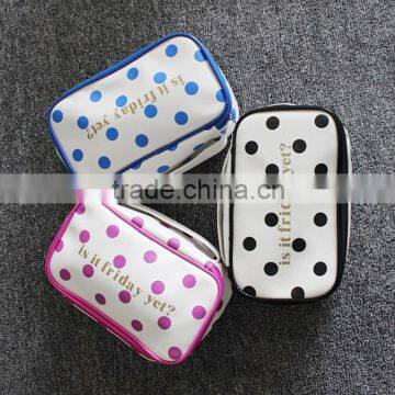 Dot printing cosmetic bag makeup cases clutch patent makeup beauty bags cosmetic pouch