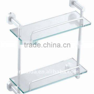 Aluminium bathroom glass rack, glass shelf with aluminum fittings L0410-2