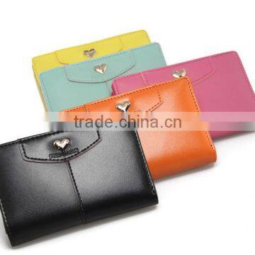 PU leather bifold purse in short style