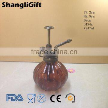 240ml Pumpkin Shape Bathroom Bottle Glass Shampoo Liquid Soap Dispenser