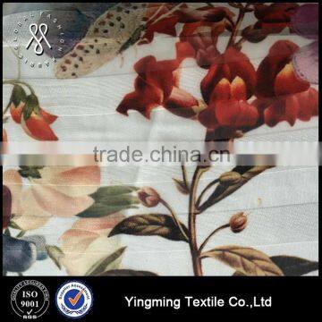 Wholesale Jacquard stripe Printed Organza Fabric with beautiful flower patterns for fashion garments,dress,skirt,wedding