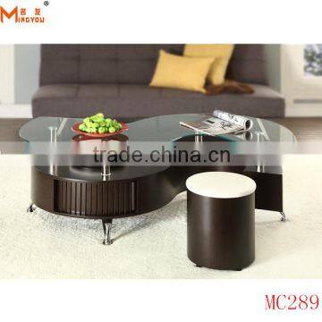 cheap s shape coffee table with stools