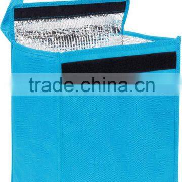 80gsm non-woven lunch cooler bag with hook and loop pocket