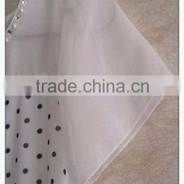 Simple Wave Point Chiffon T-shirt O-neck Girls T-shirt photo-3