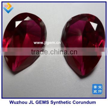 Hot Sale Man Made Ruby Corundum 8# Pear Gemstone