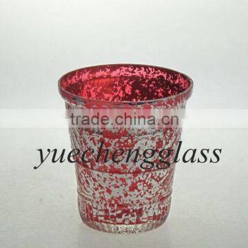 Electroplated glass hurricane lamp for home decoration