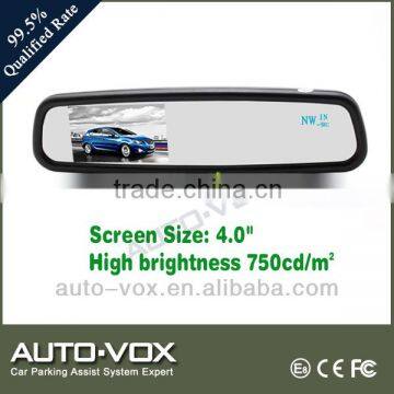 4'' car mirror reversing mirror monitors with 2 temperatures sensors and compass