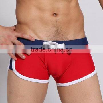 2015 Solid Men Knot Swimwear Plus Size Swimwear Sexy Boxer Men Swimwear Short