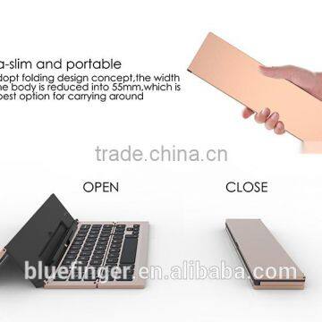 Aluminum alloy bluetooth mini folding wireless keyboard for laptop and mobile phones