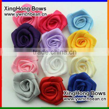 Hot-sales handmade mixed color 2.5cm small Satin Rosettes flower CB-2926