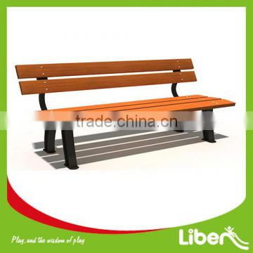 Children Outdoor Public Wooden Park Bench with Cast Iron Leg