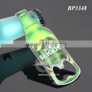 Beer Bottle Shaped Promotional Vietnam Saigon Souvenirs Printing Stainless Steel Metal Custom Beer Bottle Opener