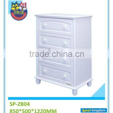 Chinese classic European style white solid wood bedside table drawer chest round#SP-ZB044