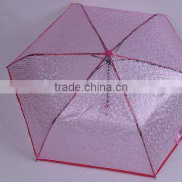 Customized Manual Open Poe Fabric 3 Folding Clear Umbrella photo-6