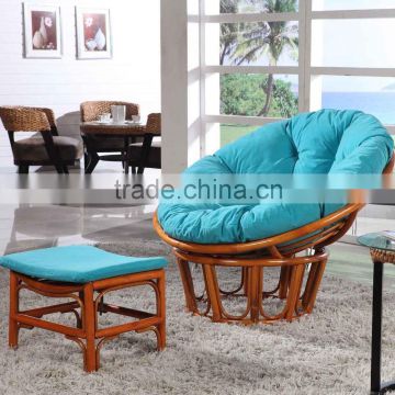 Indoor Leisure Design Comfortable Cane Wood Rattan Wicker Lounge Seating Relaxing Chair