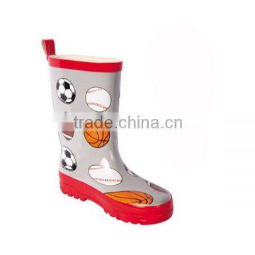 cute ball print knee high antiskid waterproof rubber boots for women