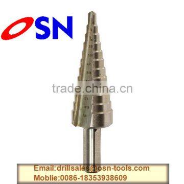 Spiral flute HSS step drill bit high quality