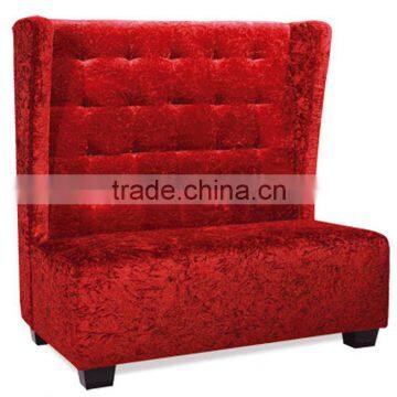 hotel chair /christmas promotional sofa/ resturant sofa / high back red love seat sofa chair / hotel lobby high back chair HS36