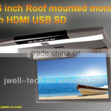 15 Inch Bus Roof Mounted Car Lcd Monitor With HDMI Optional