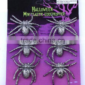 Glitter halloween decorative spider joking toy realistic prank toy