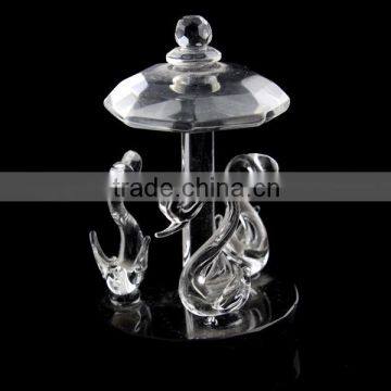 lovely crystal swan merry go round for promotional gift