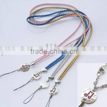 PU leather lanyard with fashion metal tag