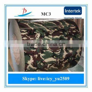 Camouflage grain ppgi galvanized steel sheet in coils used by the army for interior door made in Zhejiang China