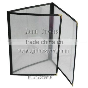 PVC menu holder ,folding menu cover