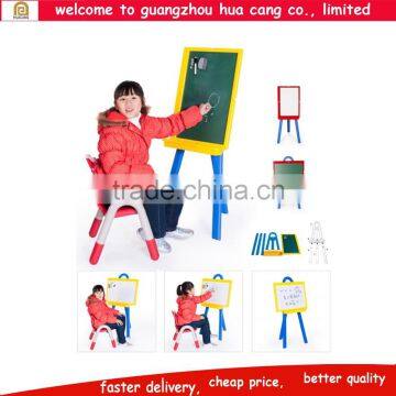 Multi-functional plastic children white writing board stand , movable magnetic drawing whiteboard for kids