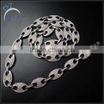high quality latest hip hop pave cz link necklace