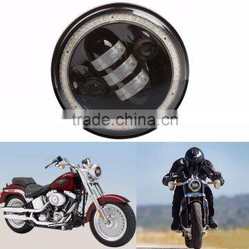 DRL 5.75inch motorcycle projector with flashing Halo Angle Eyes cre-e 5 3/4" LED Headlight lamp for Harley Davidso-n Motorcycle