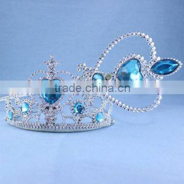 High quality Frozen Elsa gemstones crown frozen tiara and magic wand set