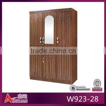 W923-28 Latest bedroom furniture mirrored antique wood closet