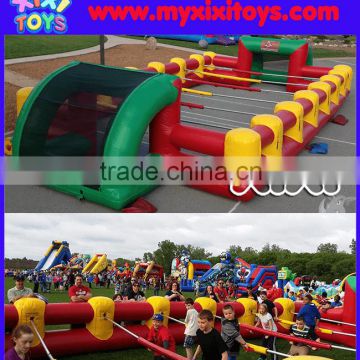 XIXI inflatable human table soap football field with steel bars