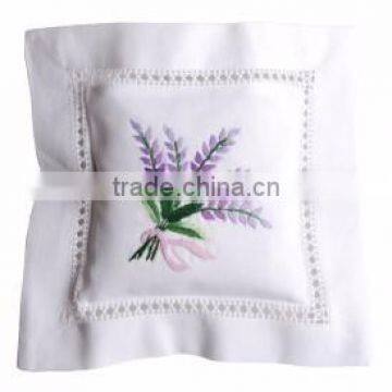 Hand embroidered lavender sachet/bag/pillow-Lavender (design #40)