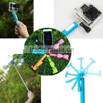 2015 Best Selling Supreme Mini II Selfie Stick With Viewfinder Mirror Wireless Bluetooth Selfie Stick