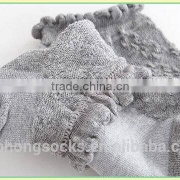 South Korea Hot Selling Spring Short Tube Sweet Pure Color Mesh Cotton Socks for Girls photo-3