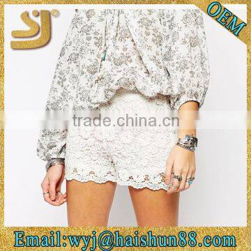 New trendy short pants for girls lace girl trim shorts