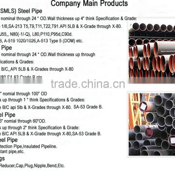 Seamless(SMLS) Steel Pipe ERW Steel Pipe SSAW Steel Pipe LSAW Steel Pipe Special Steel Pipe Pipe Fittings