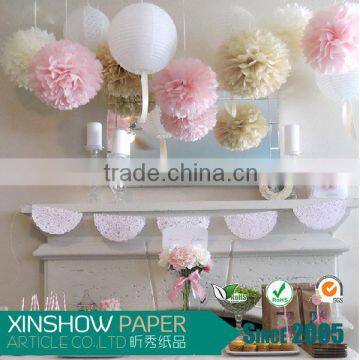 Romantic Christmas decor Paper Pom Poms beautiful wholesale birthday party supplies                        
                                                Quality Choice