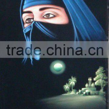 Figure Art Painting On Black Velvet Cloth ( (Item No.ARABCUL2)