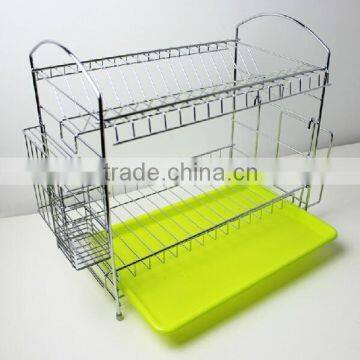 Latest 2 Tiers Decorative Dish Rack Kitchen Cabinet Dish Drying Rack photo-3