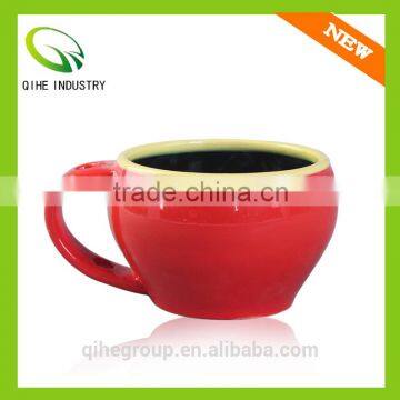 New Solid color ceramic coffee mug with spoon in handle